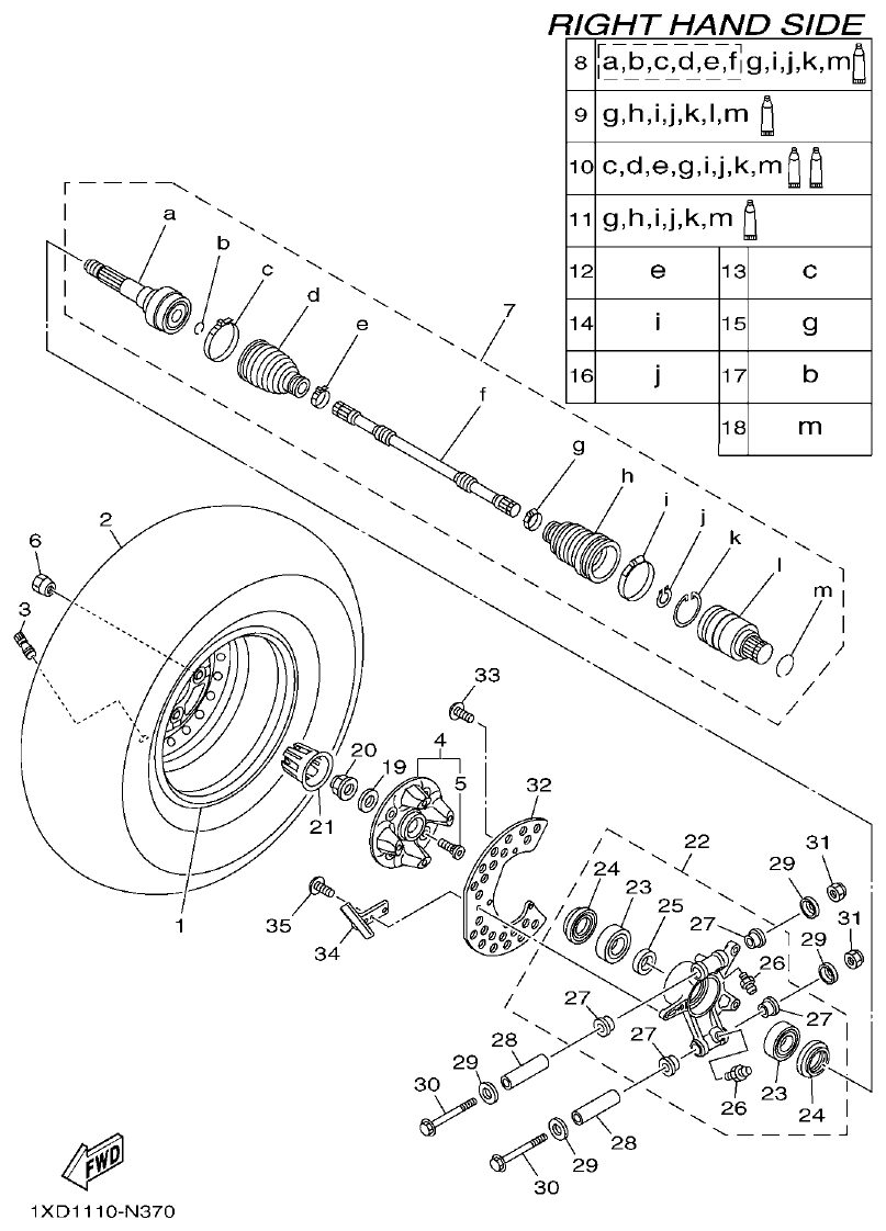 Yamaha VIKING1XP9_2014 REAR WHEEL 2 parts diagram
